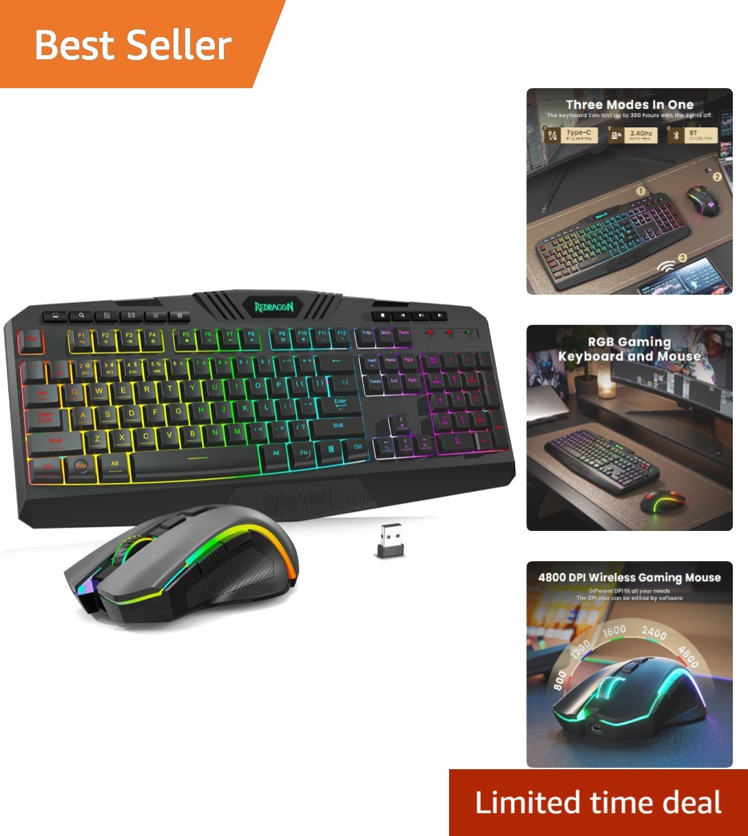 High-Performance RGB Gaming Keyboard and Mouse - Durable & Programmable Features
