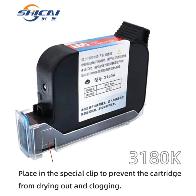 3pcs Blue Ink Cartridge Quick Dry Refillable for 12.7mm Handheld Inkjet Printer