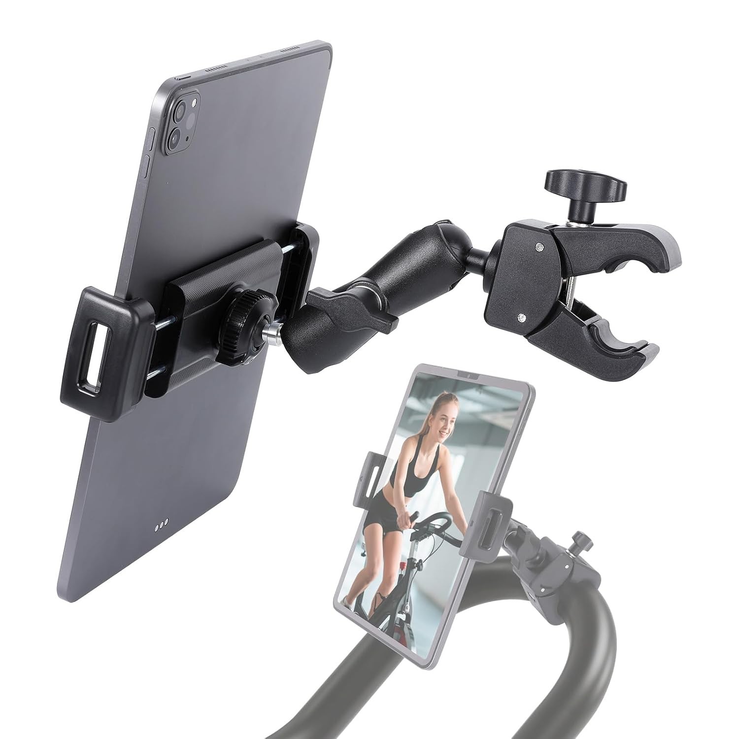 Spin Bike Tablet Holder for iPad, Phone Holder Stand Exercise Bike Handlebar Mou