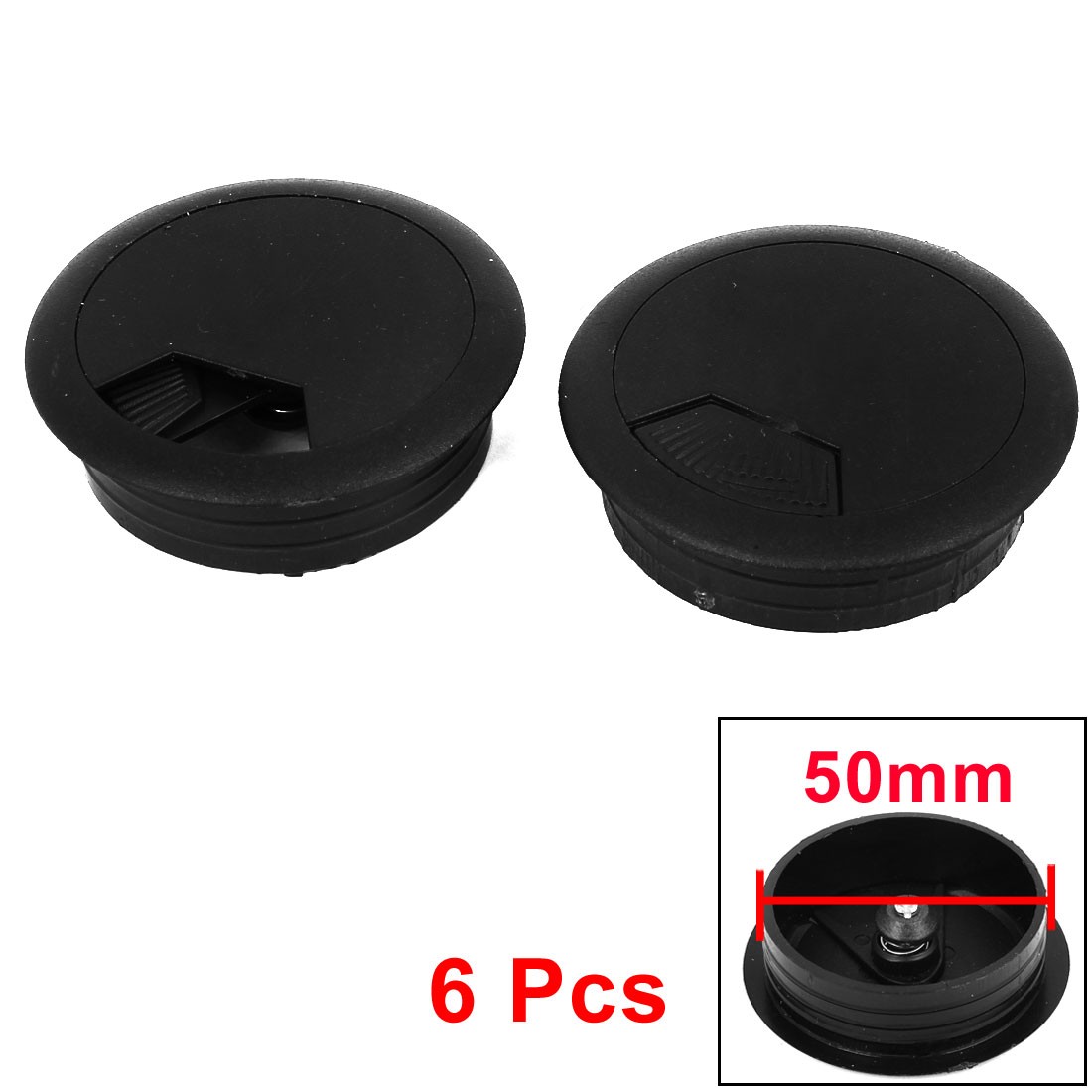 5 Pcs Plastic Computer Desk Tidy Grommet Cable Outlet Hole Cover 50mm