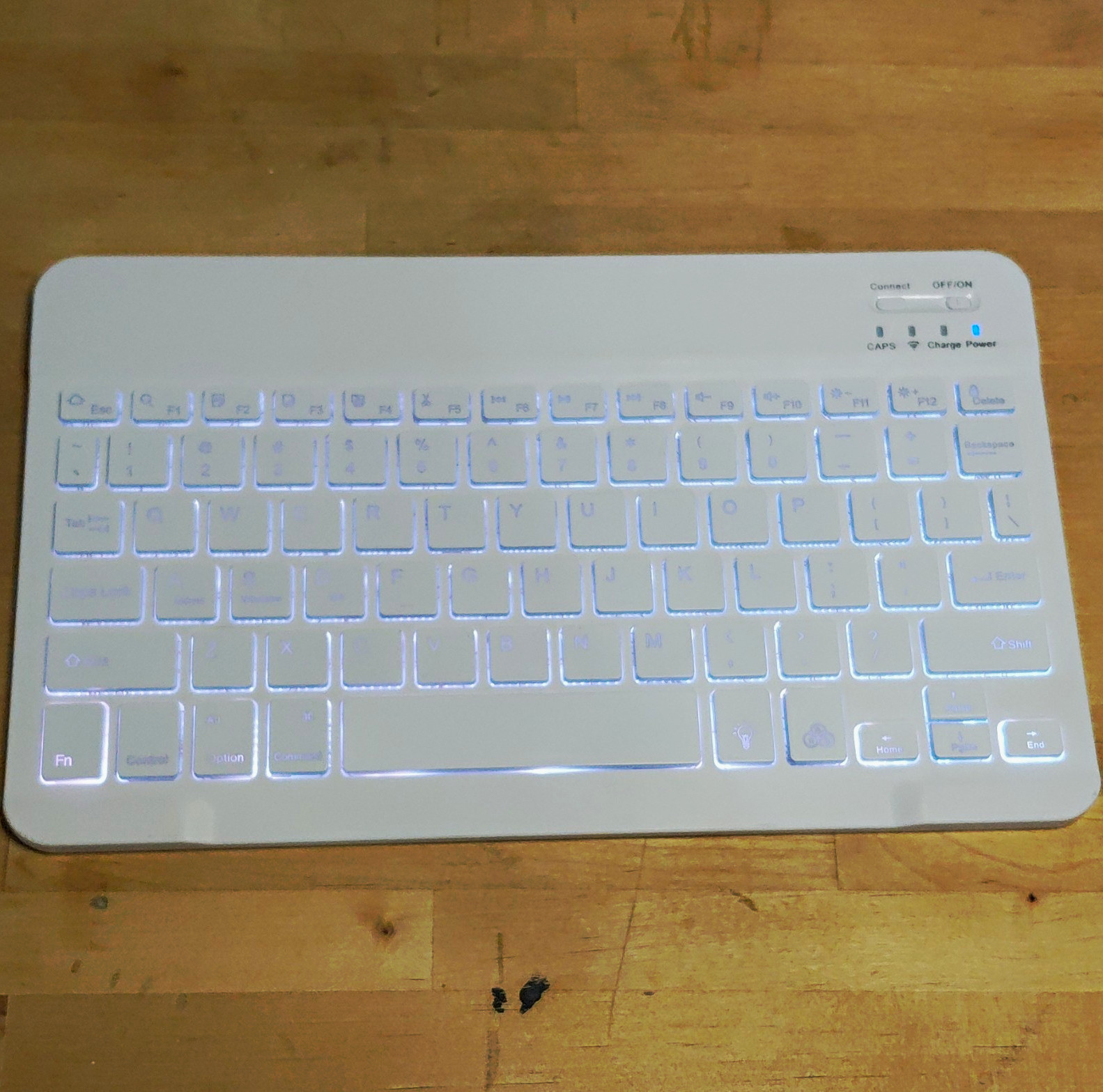 Slim Wireless Rechargeable Backlit Keyboard White English QWERTY