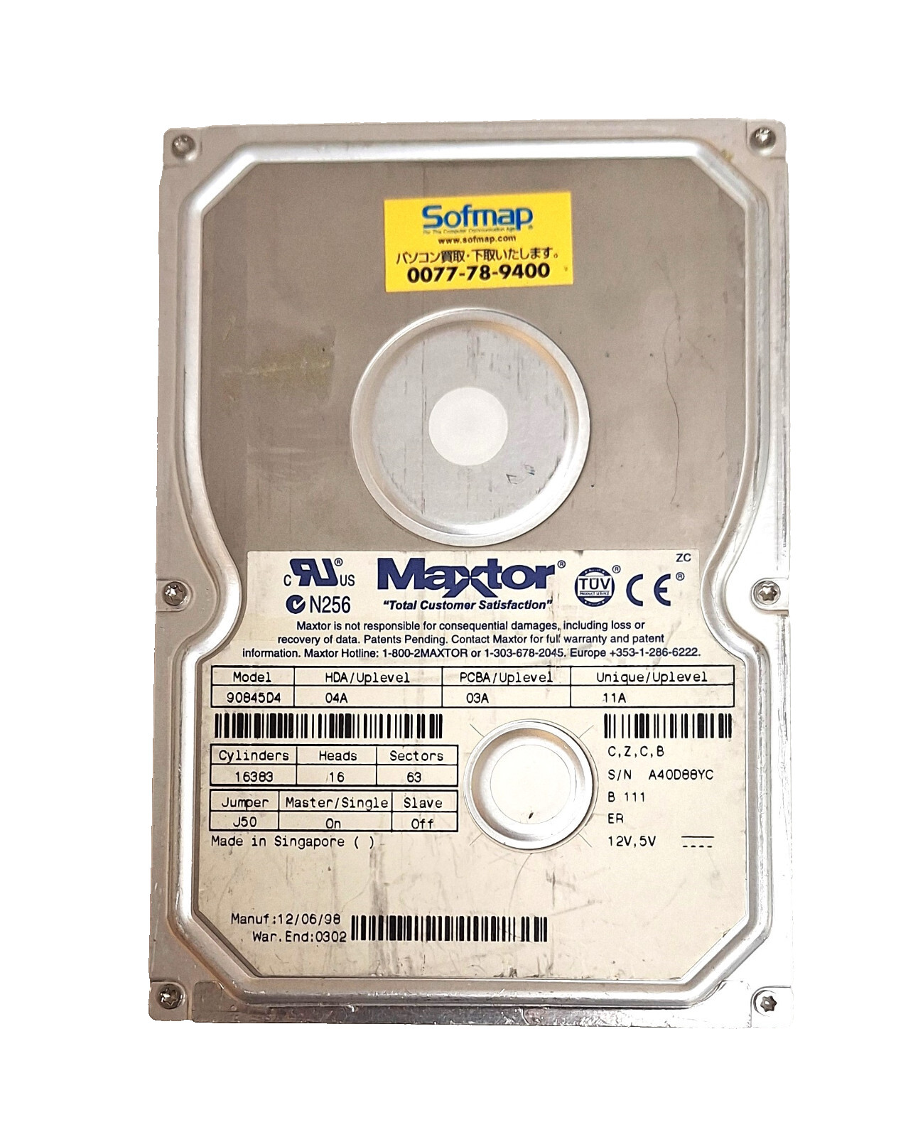 Maxtor 90845D4 8.4Gb 5400RPM IDE 3.5" Hard Drive