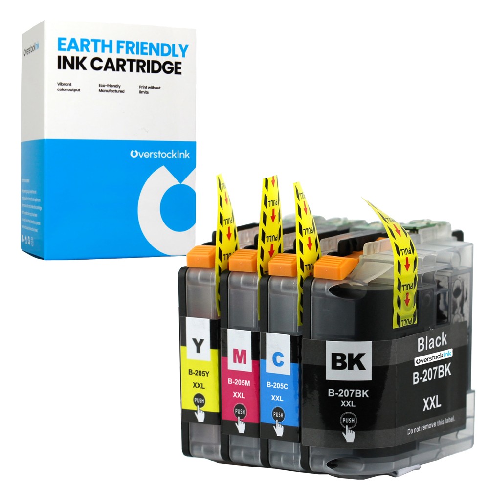 4-Pack OSI Compatible LC207 LC205 Ink Cartridges Combo fits Brother MFC-J4320DW