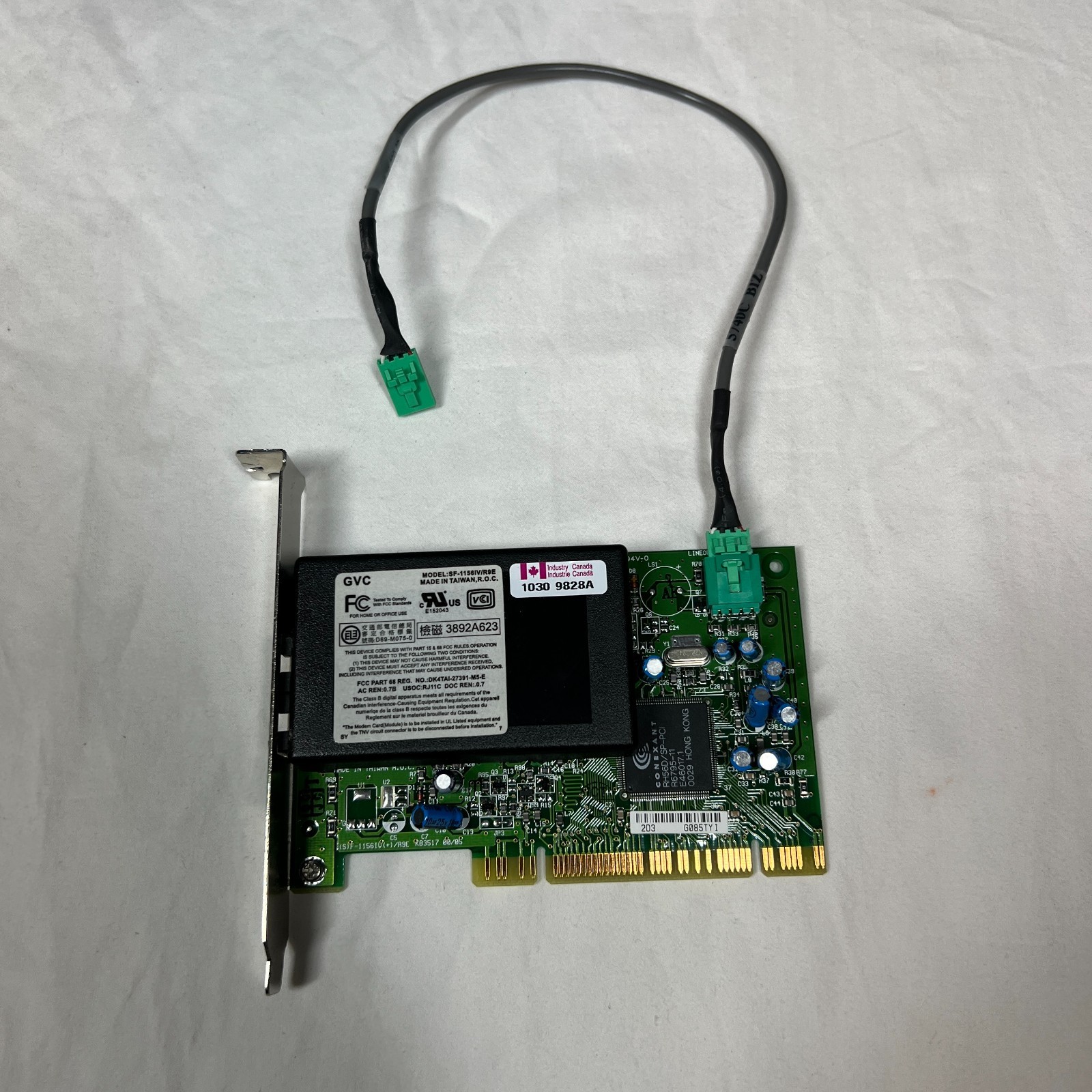 GVC Model SF-1156IV/R9E internal PCI data/fax modem card