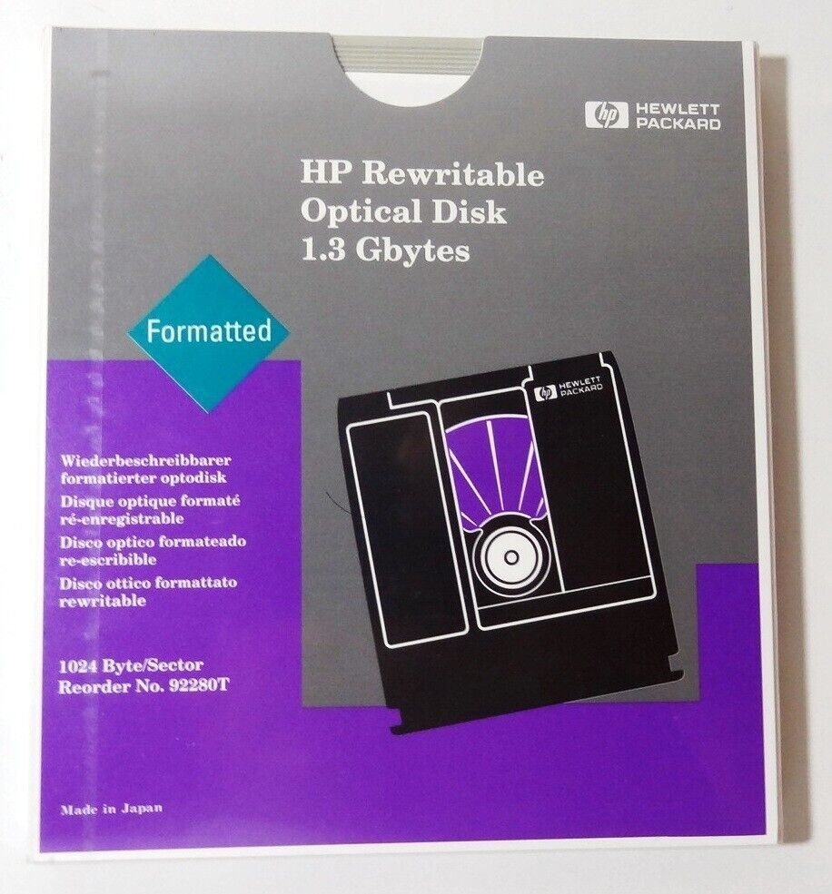 HP 92280T 1.3 GB Rewritable Optical Disk (5.25") 1024B/S - Formatted -NEW Sealed