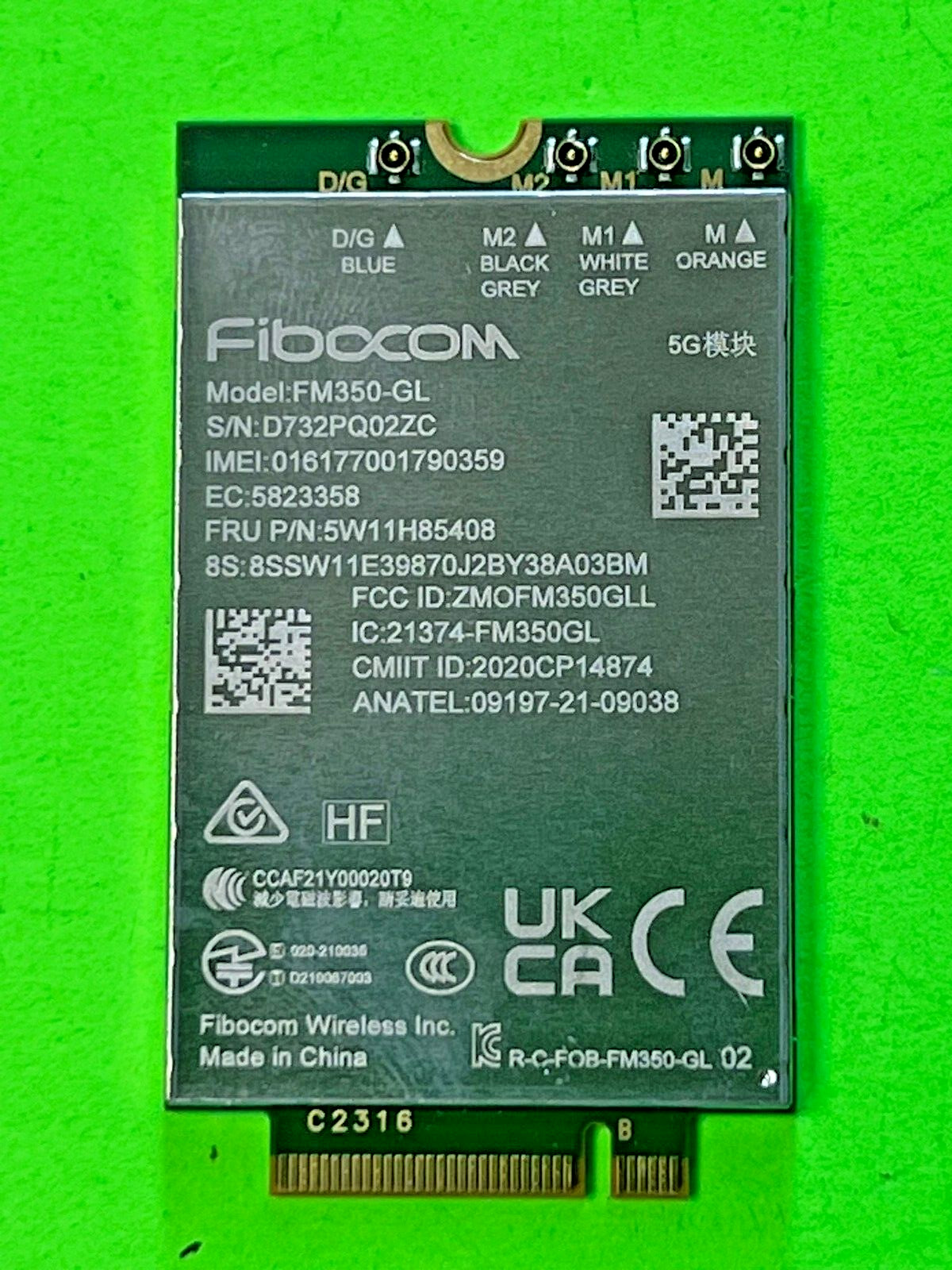 Fibocom WWAN Module for ThinkPad X1 Yoga,FBC,FM350GL 5G，,FM350-GL