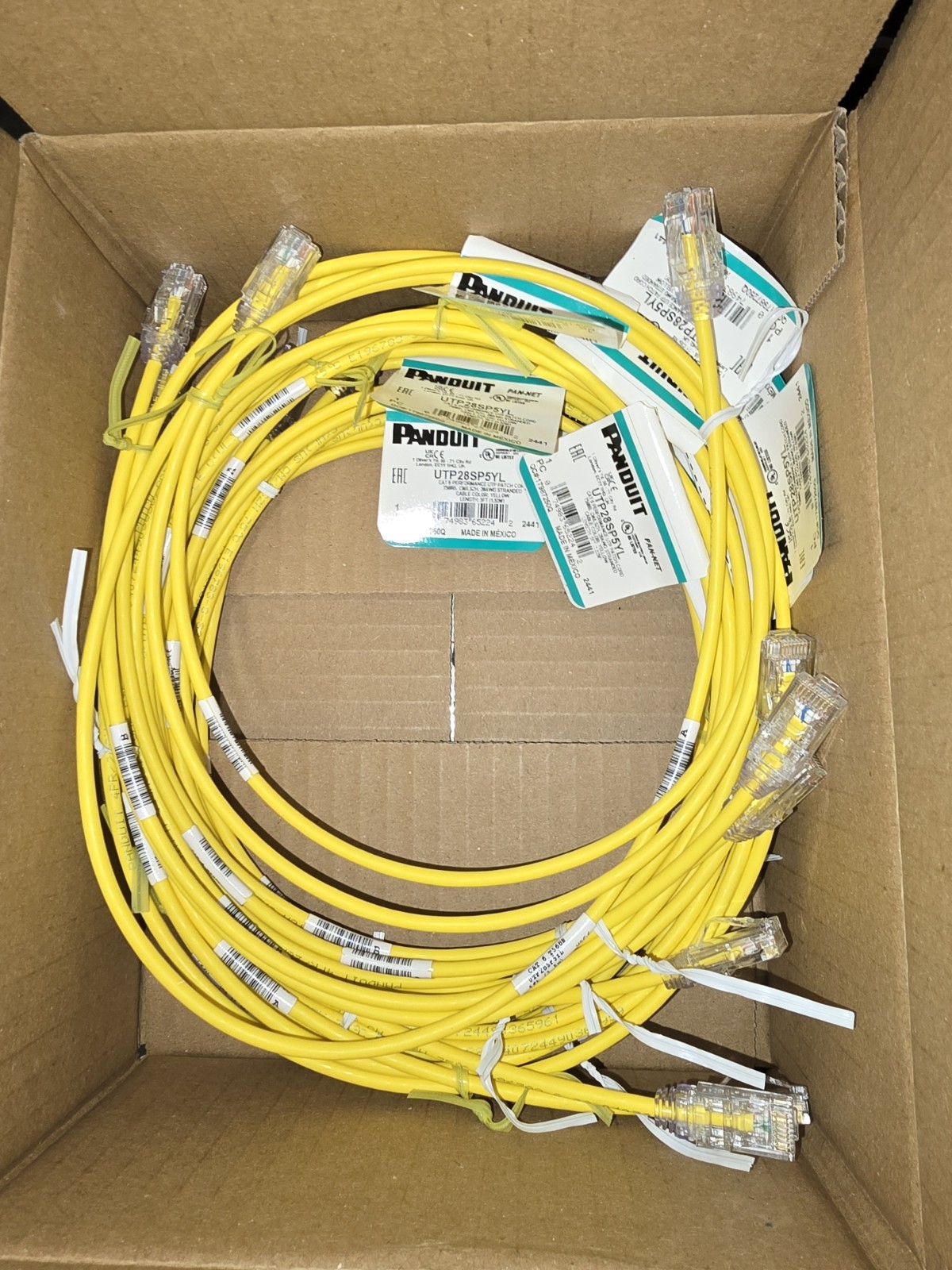 Pandit 10 Pack (5FT) UTP28SP5YL CAT 6 UTP Patch Cord