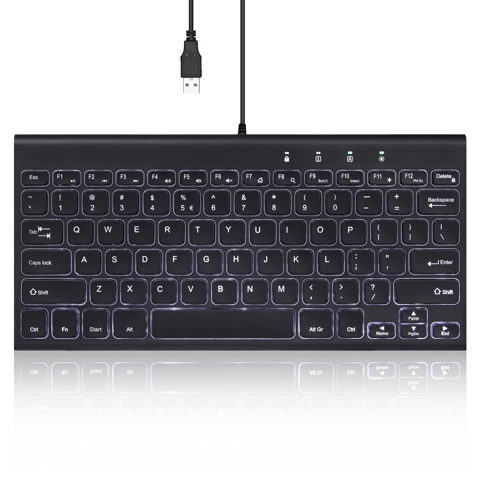 PERIBOARD-429 US Wired Mini Backlit Keyboard - Thin and Silent Scissor Keys -...