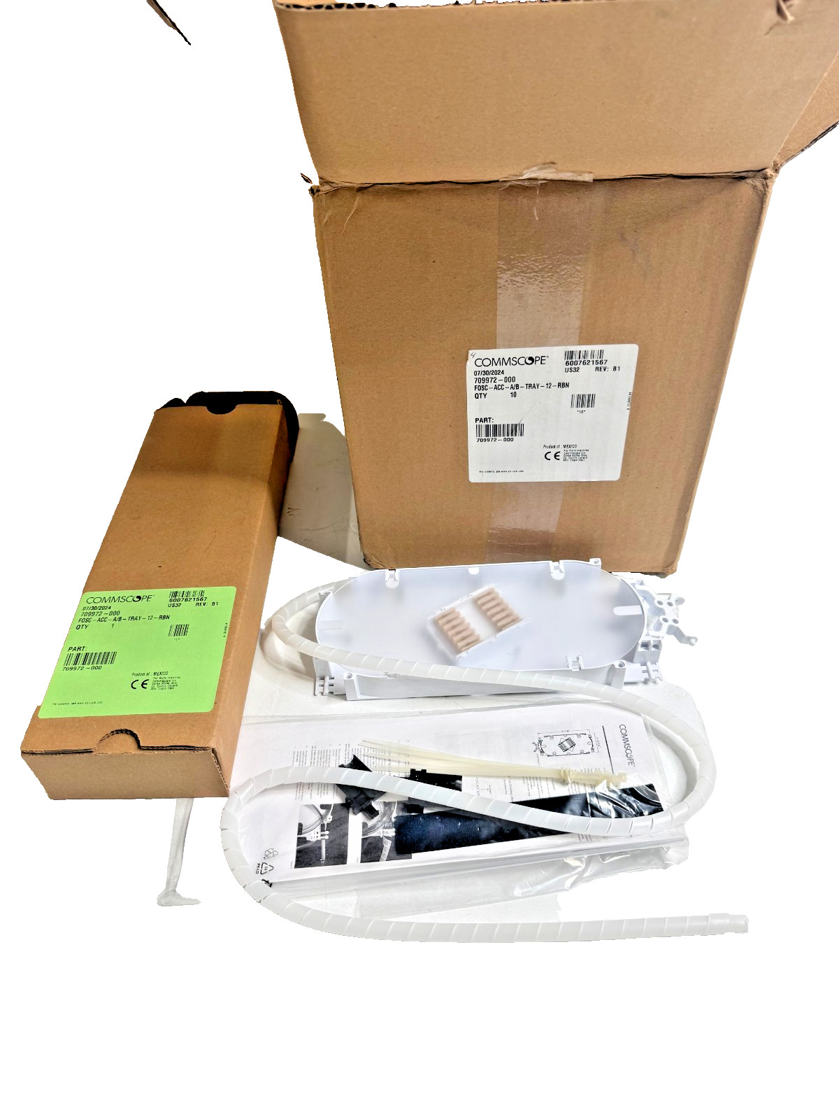 (QTY. 7) CommScope 709972-000 FOSC-ACC-A/B-TRAY-12-RBN Splice Tray