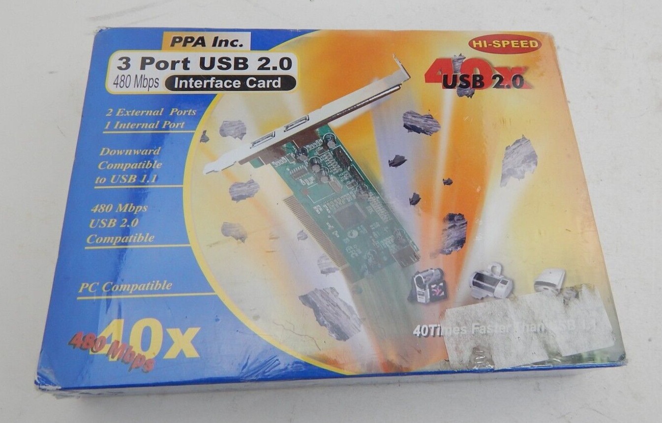 PPA Inc 3-Ports USB 2.0  Interface Card Board 40X Faster