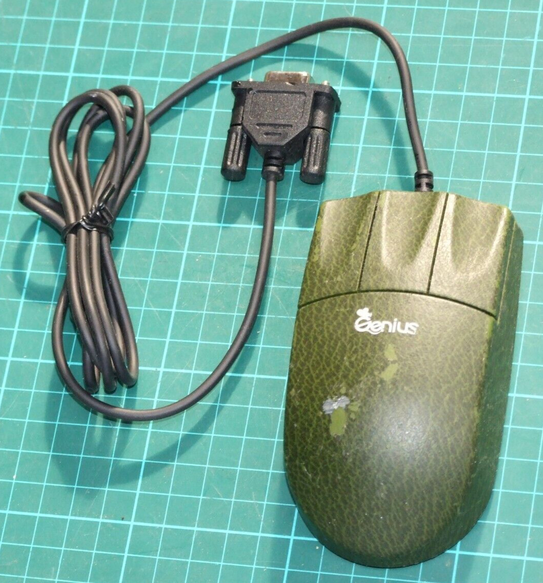 Genius MyMouse SERIAL port compatible 3-button vintage computer mouse