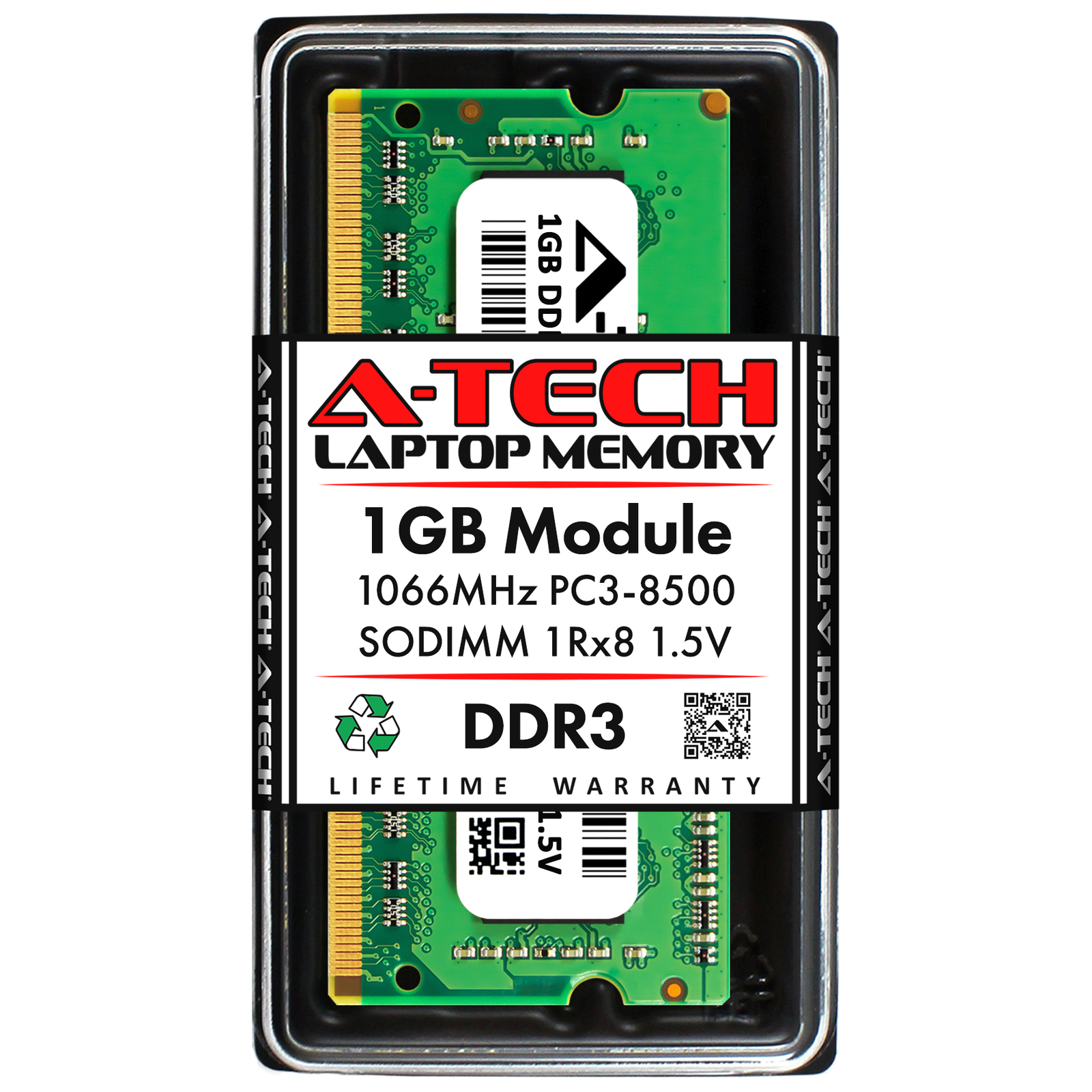 1GB DDR3 PC3-8500 SODIMM (Replacement for Hynix HMT112S6TFR8C-G7) Memory RAM