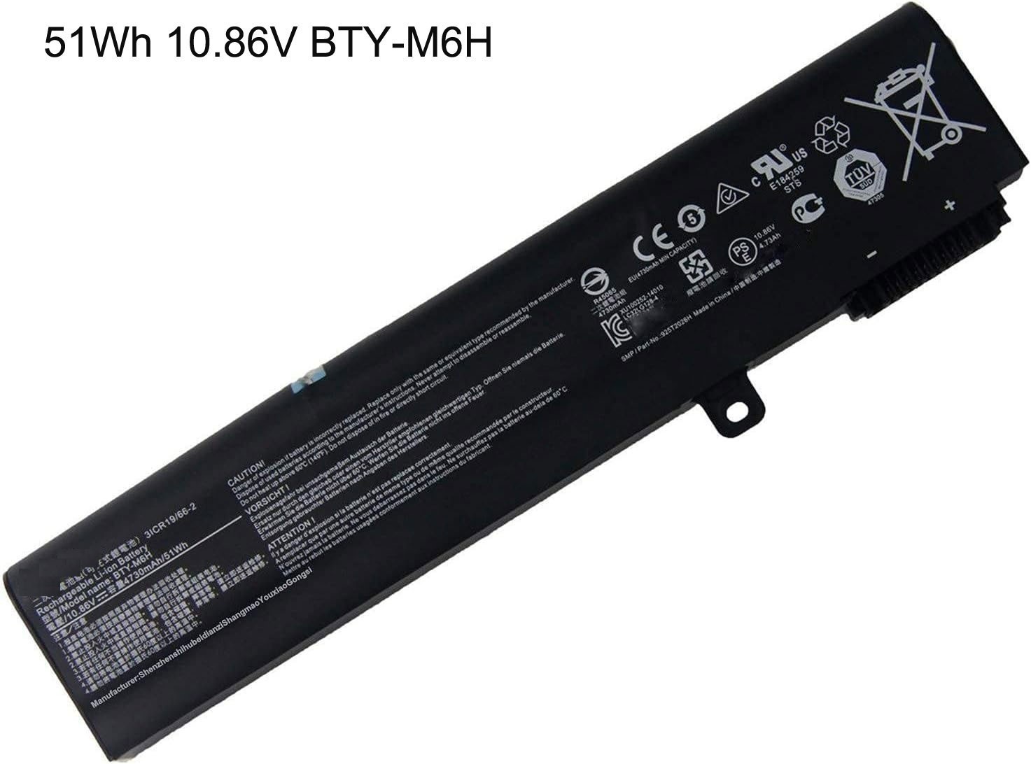 51Wh BTY-M6H Battery For MSI GP/GL Series?GP62/GP72 Leopard,?GL62, GL72 6 Cell