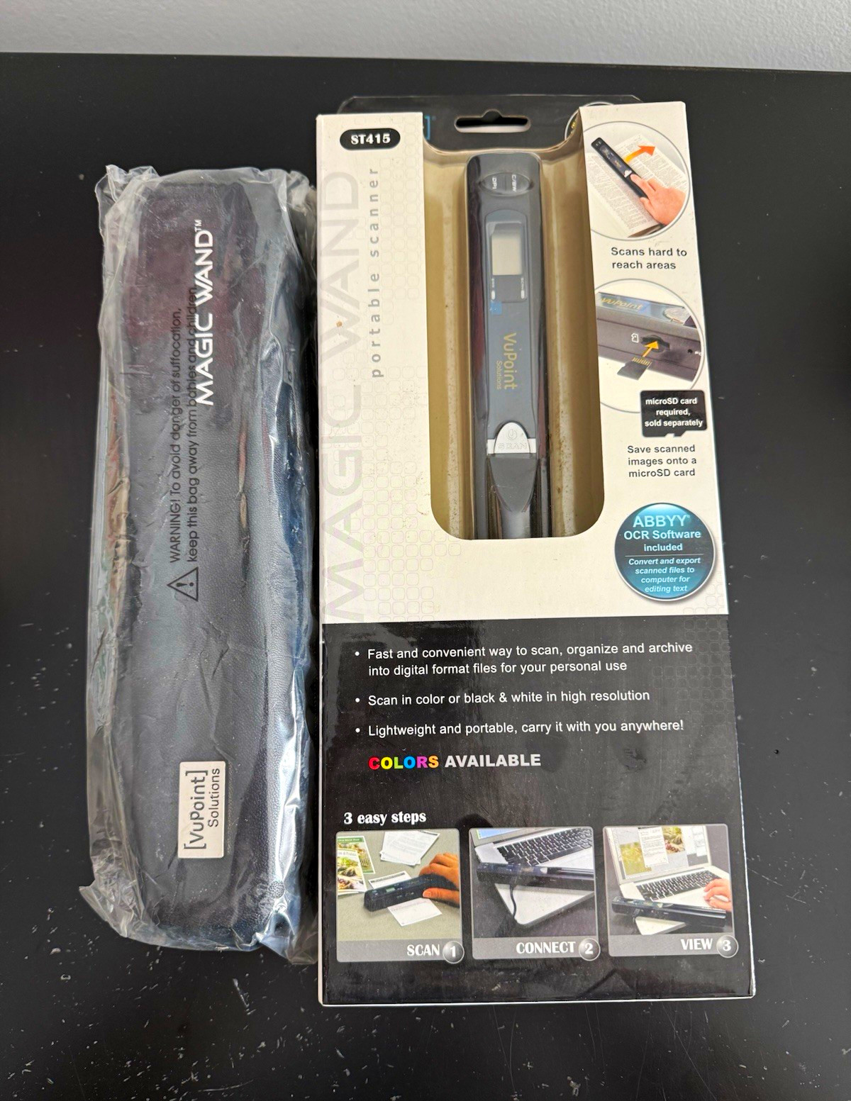 VuPoint Solutions Magic Wand ST415 Portable Scanner w/ OCR, 600 DPI, USB