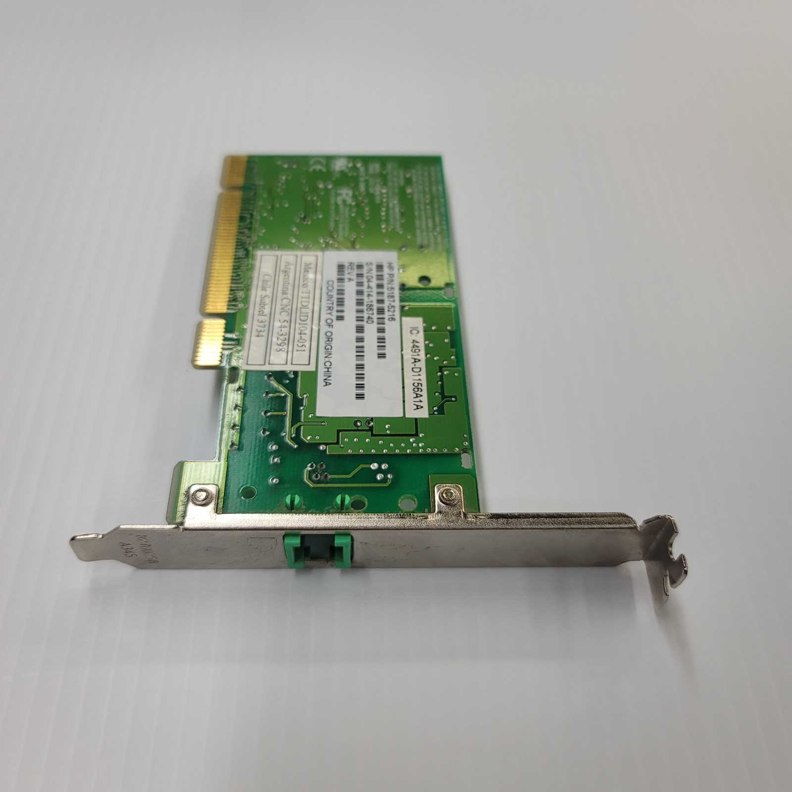 HP 5187-5216 PCI Dial-Up Modem Card Agere SV92P RJ11 Fax Modem XP Era D-1156I