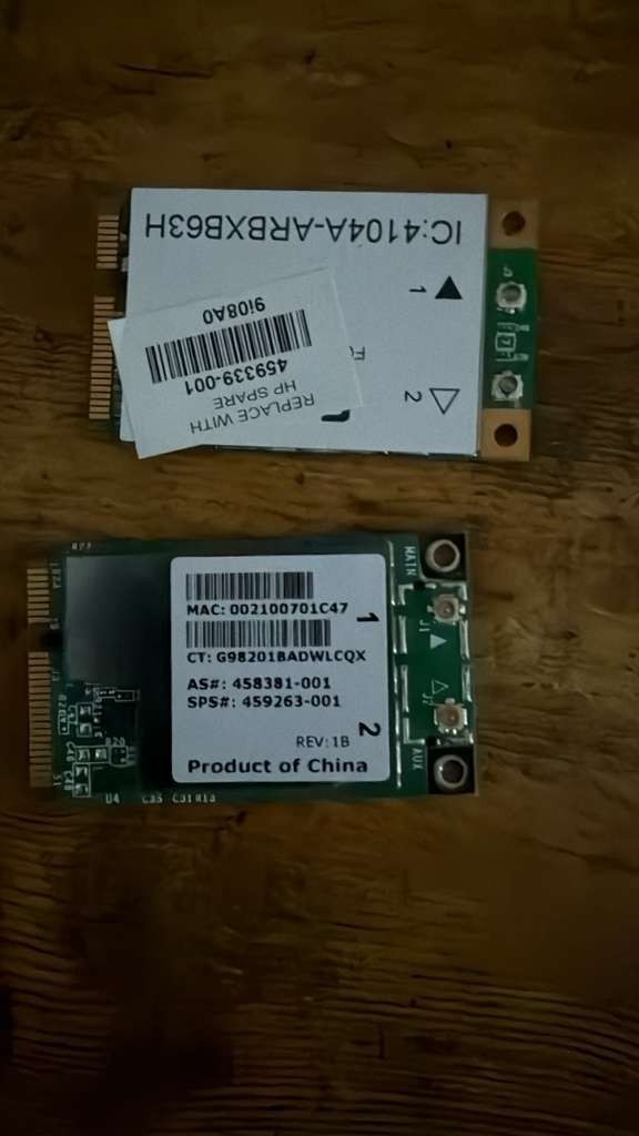 HP Mini PCIe WiFi Card LOT 2: Broadcom BCM94312MCG + Atheros AR5BXB63 TESTED