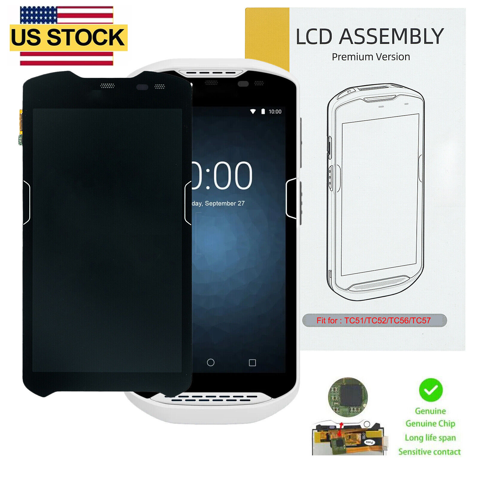 LCD Display with Touch Screen Digitizer TM050JDHG33 for Zebra TC51 TC56 TC510K