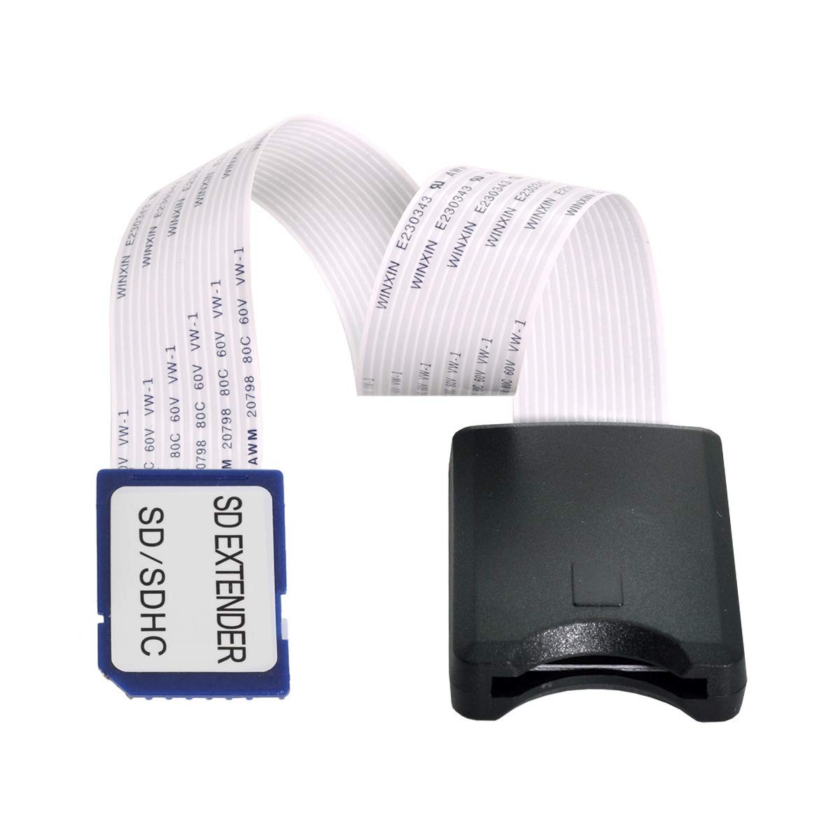 chenyang SD to Card Extension Cable Adapter SD/SDHC/MMC/RS-MMC 25cm, Grey 