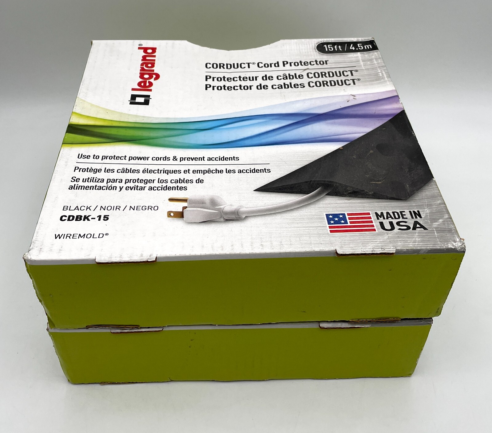 SET OF 2 - Legrand Wiremold Floor Cord Protector Kit Corduct - 15 Feet - CDBK-15