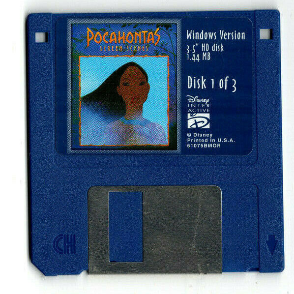 Pocahontas Screen Scenes (PC/DOS, 1995, Disney Interactive, 3.5" Floppy)