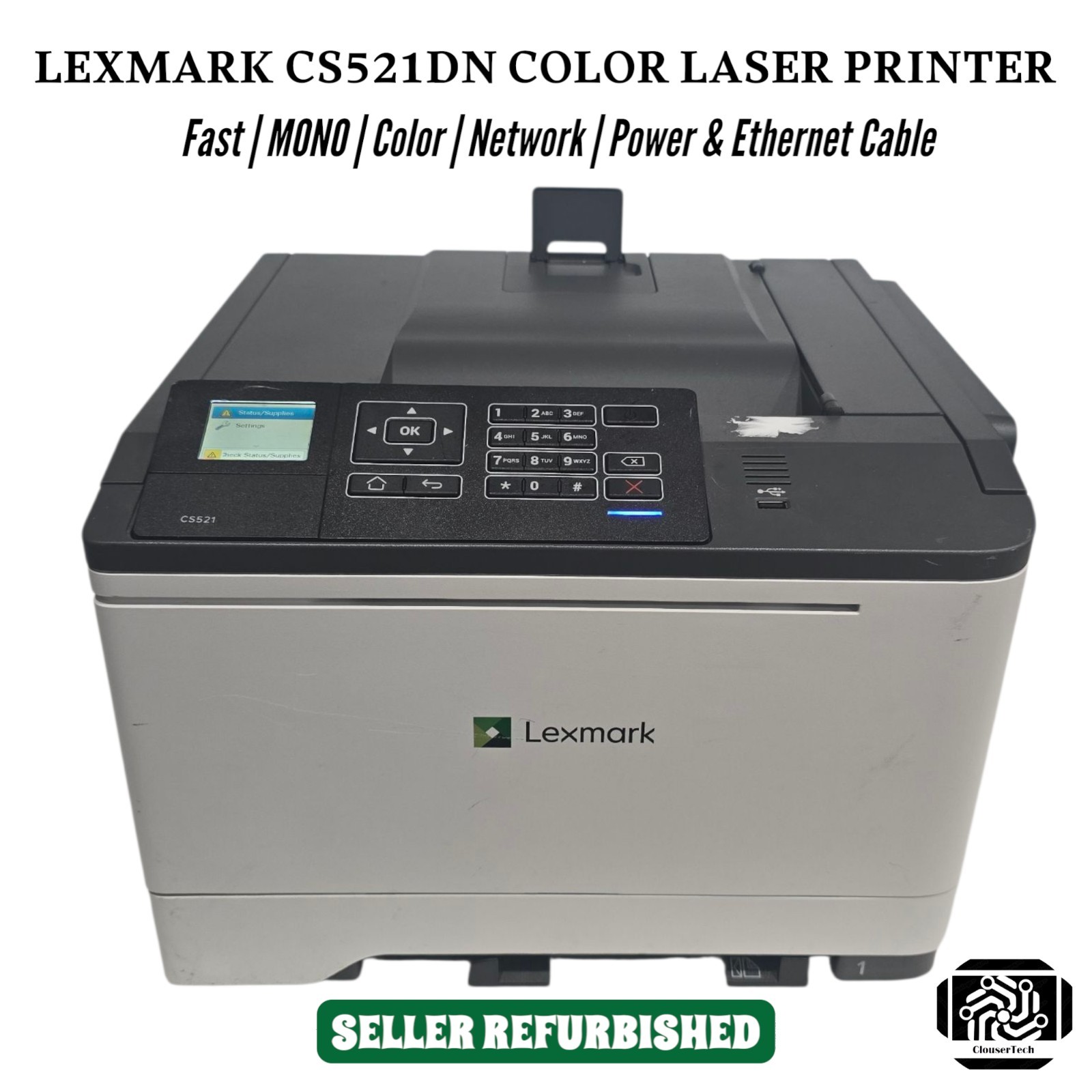 Lexmark CS521dn Color Laser Printer | Duplex | Fast | USB Network | MPN: 42C0000