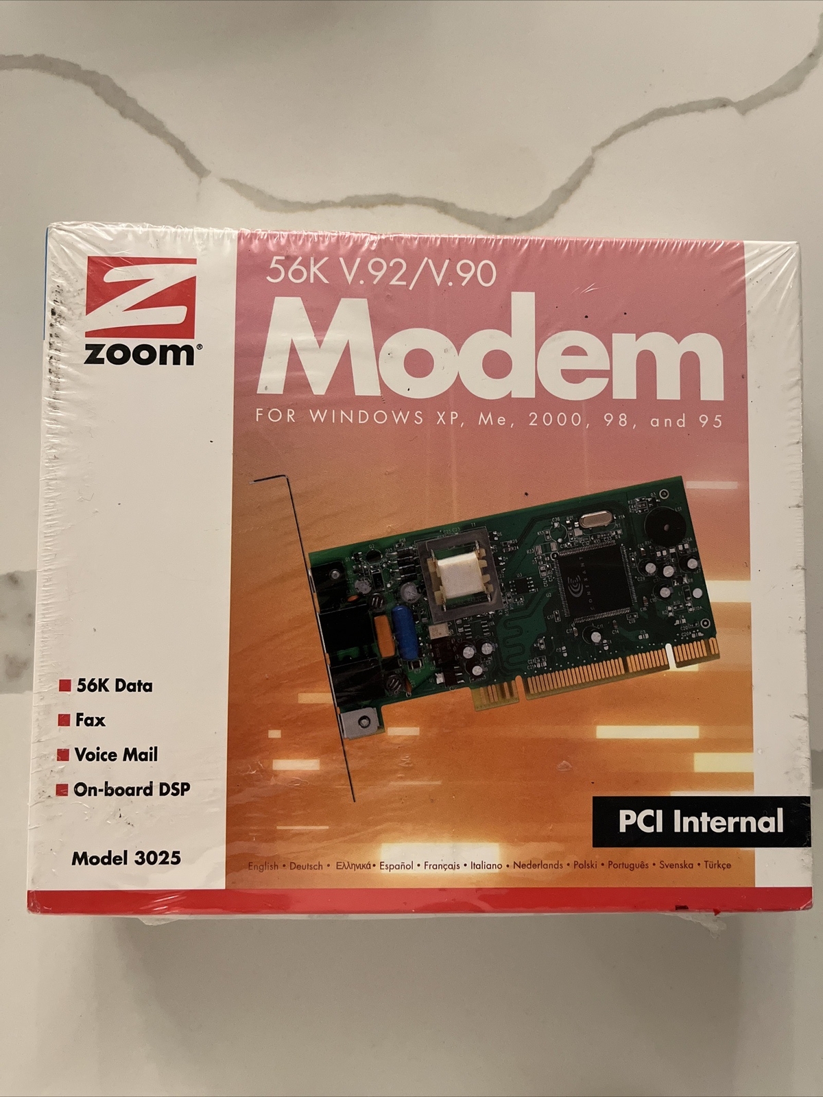 Zoom 56K V.92 Model 3025 For Windows XP, ME, 2000, 98 & 95 See Description Pics