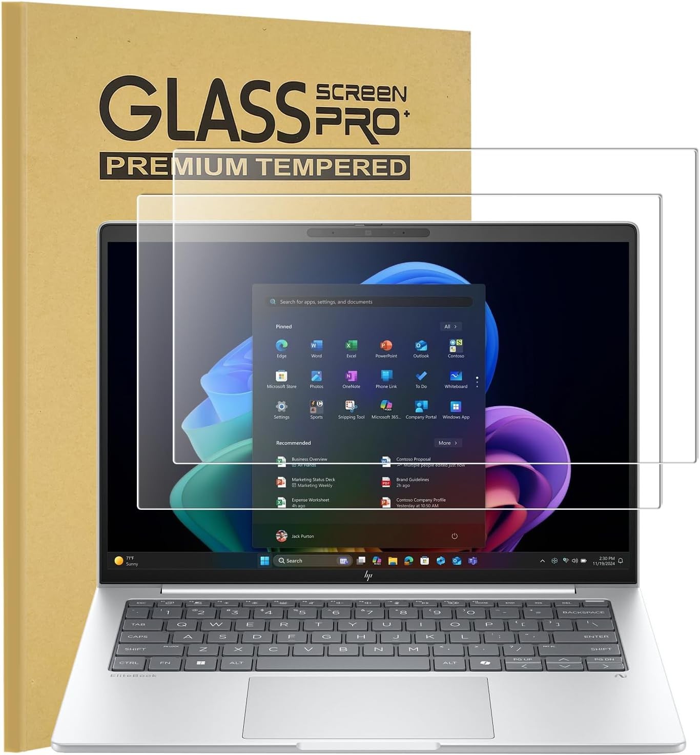 14-Inch HP OmniBook 3 & OMEN Tempered Glass Screen Protector - 2 Pack, Anti Scra