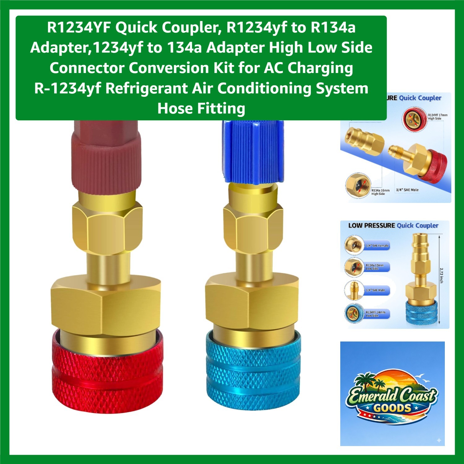Durable R1234YF to R134A AC Charging Adapter Set - Essential for Technicians