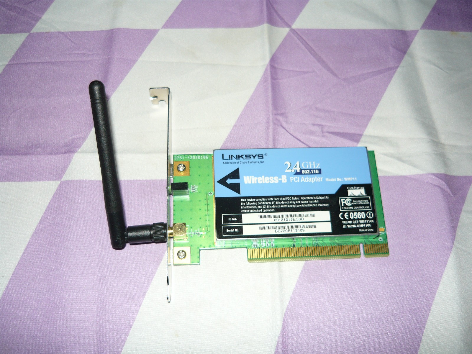 Vintage Linksys Wireless-B Network WiFi Adapter PCI WMP11 Used