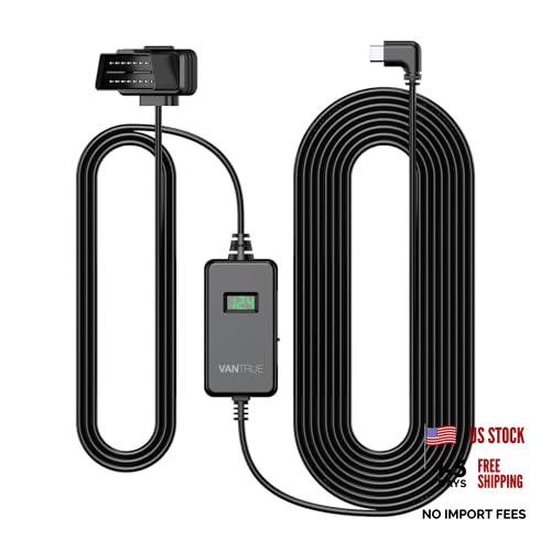 9.8ft OBD Hardwire Kit, Hardwire Power Cable with LED Screen