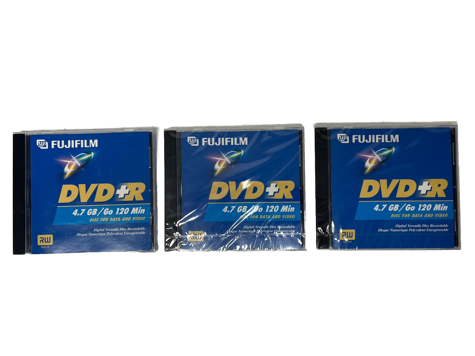New/Sealed - 3 PACK Fujifilm DVD-R 4.7 GB 120 Min Data & Video 4x Recordable Lot