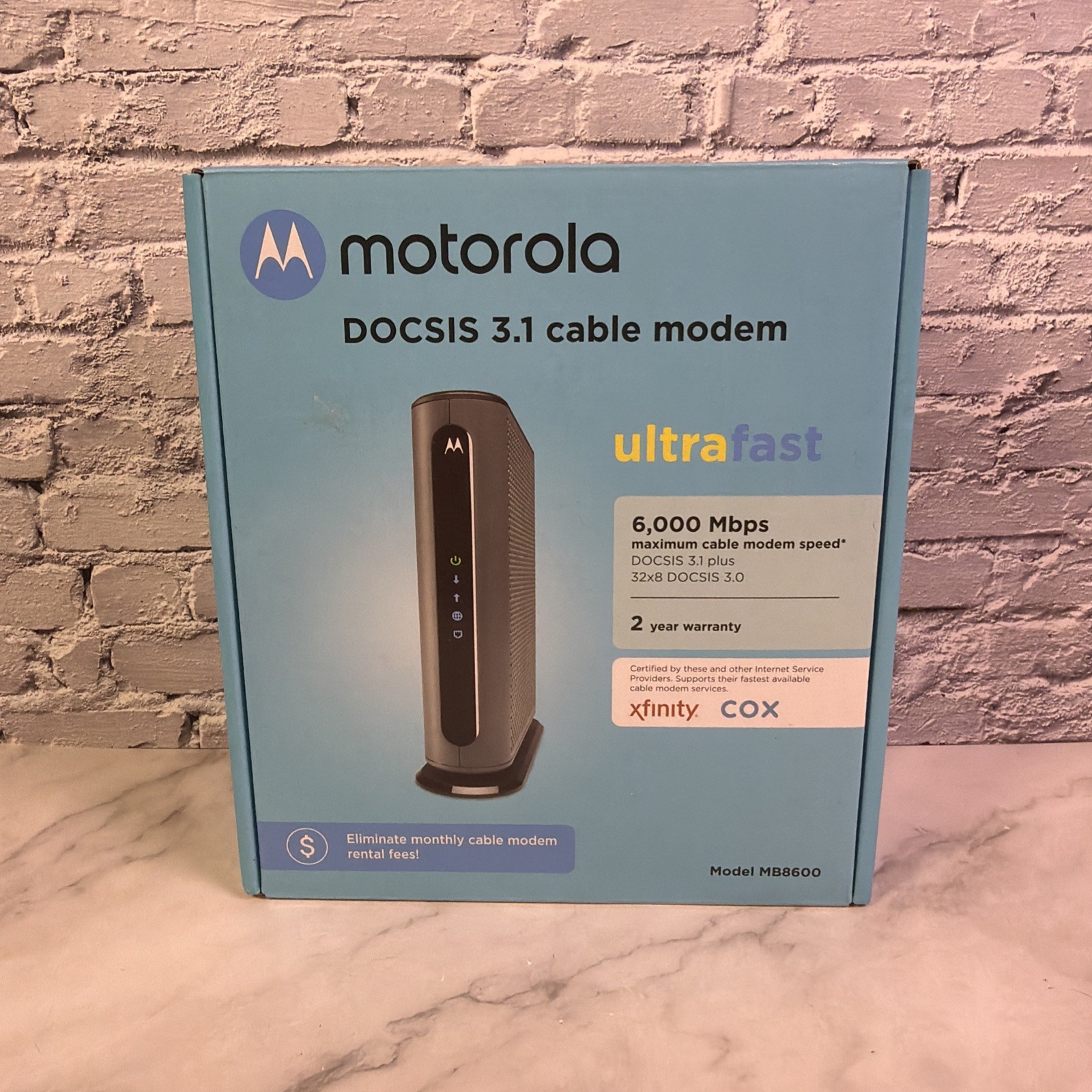 Motorola MB8600 DOCSIS 3.1 Ultra Fast Cable Modem, Black - Tested ✅