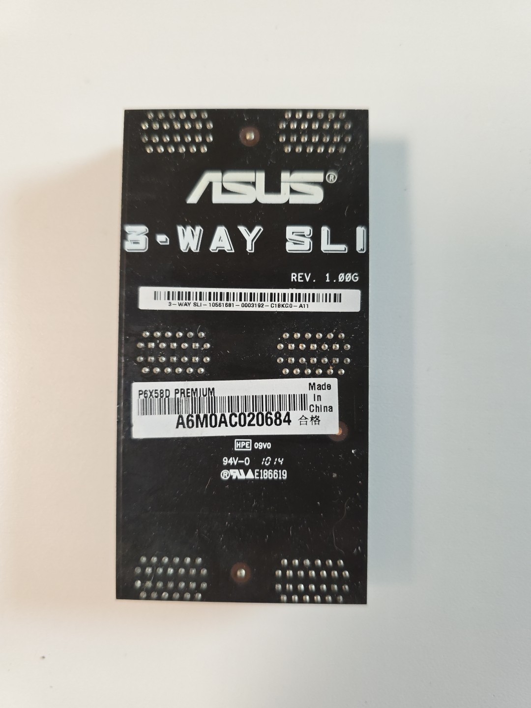 ASUS A6M0AC020684 3-Way SLI Bridge Rigid Adapter Rev 1.00G 