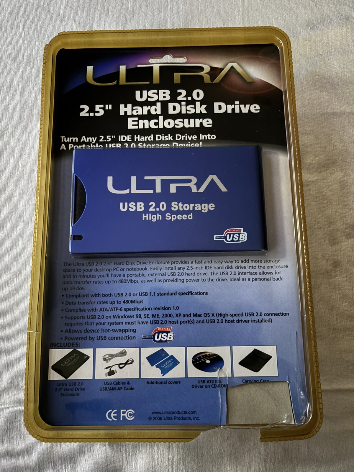 Ultra USB 2.0 2.5" Hard Disk Drive Enclosure Vintage 