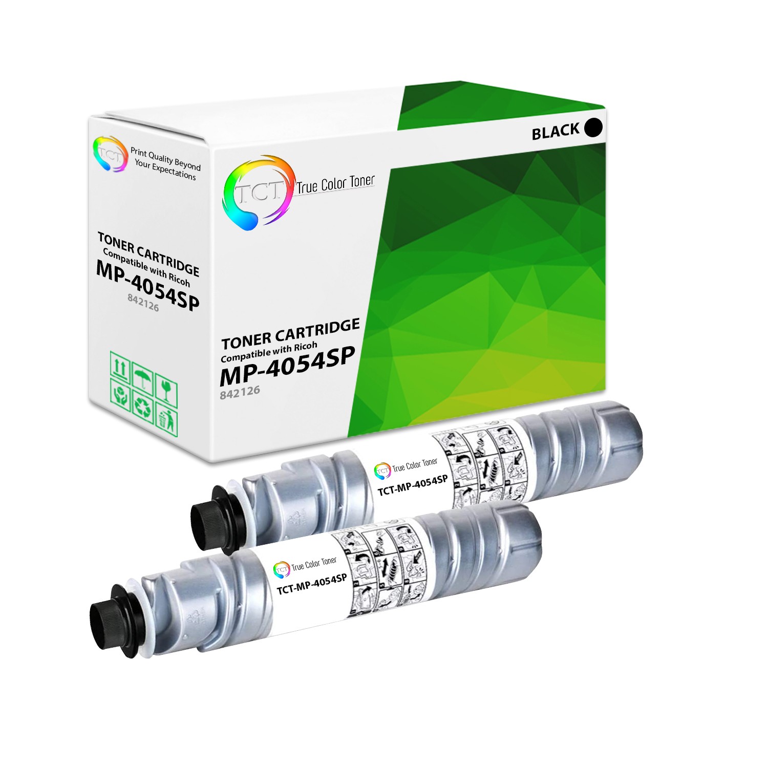 2Pk TCT Prem MP-4054SP Black for Ricoh Aficio MP 4054SP 5054SP Compatible Toner