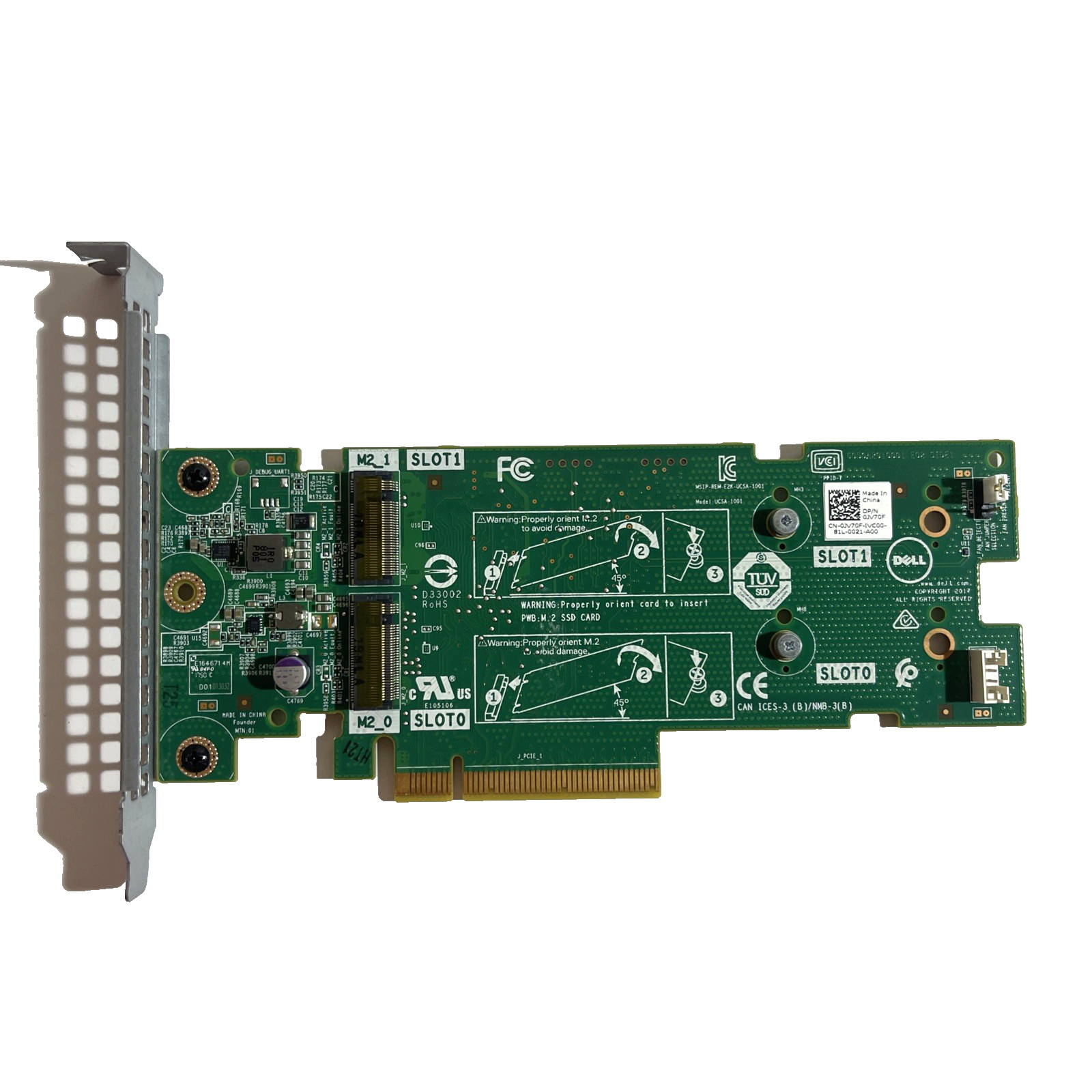 DELL JV70F Boss PCI 2X M.2 Slots Controller Card HIGH PROFILE W/ SCREWS