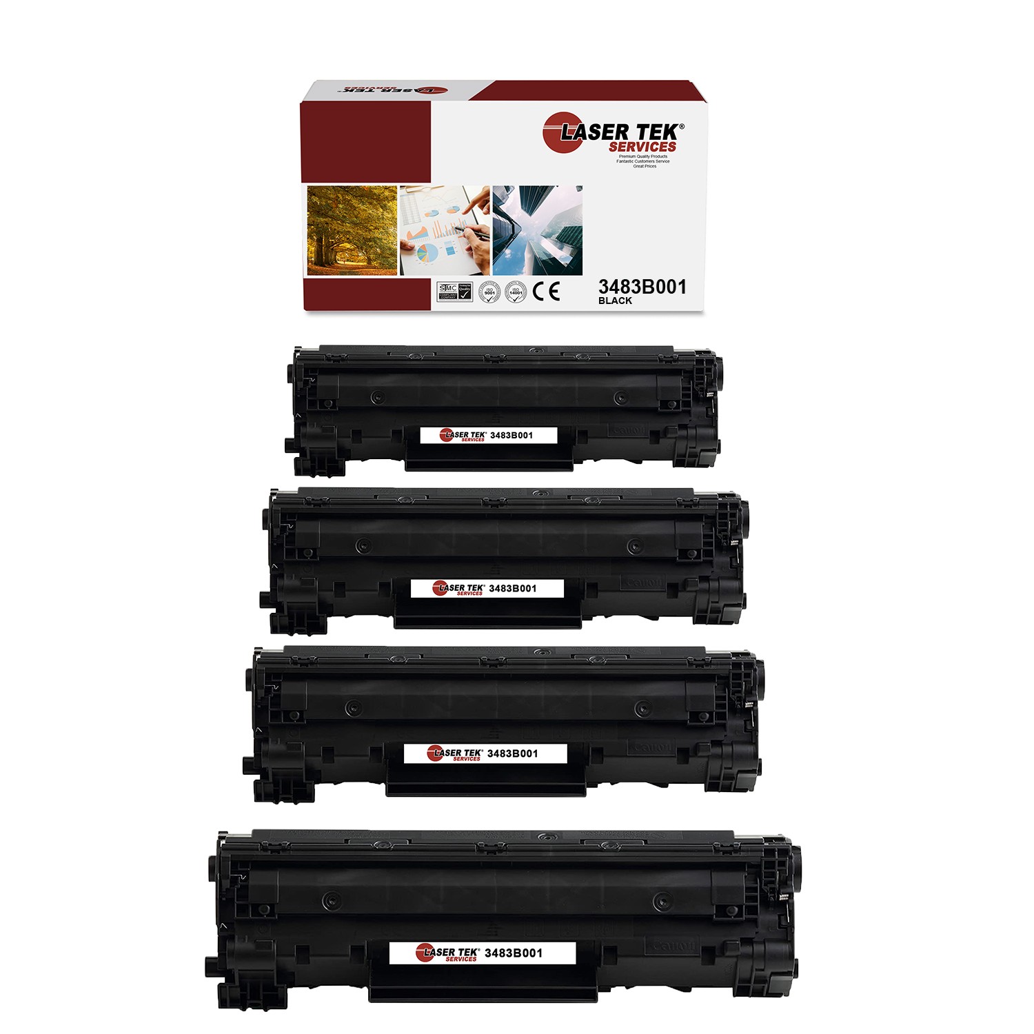 4Pk LTS 3483B001 Black Compatible for Canon ImageClass LBP6200d Toner Cartridge