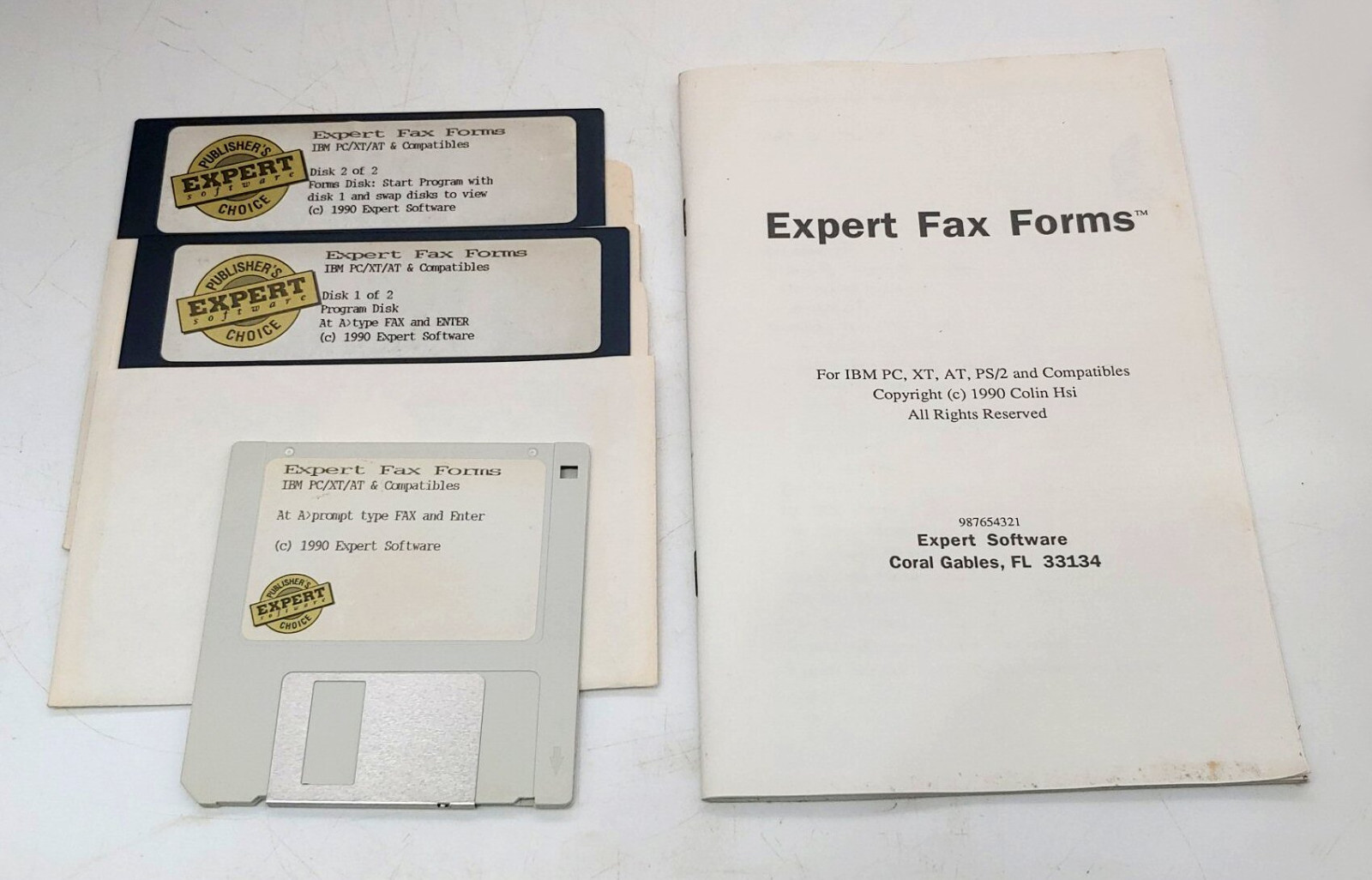 Expert Software Expert Fax Forms 5.25”/3.5" Floppy Disks & Manual As-Is/Untested