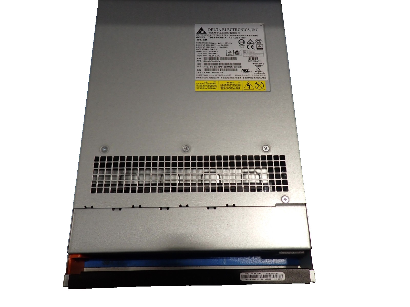 IBM 02AP182 800W POWER SUPPLY FOR EXP2524 High Efficiency Server AC Power Supply