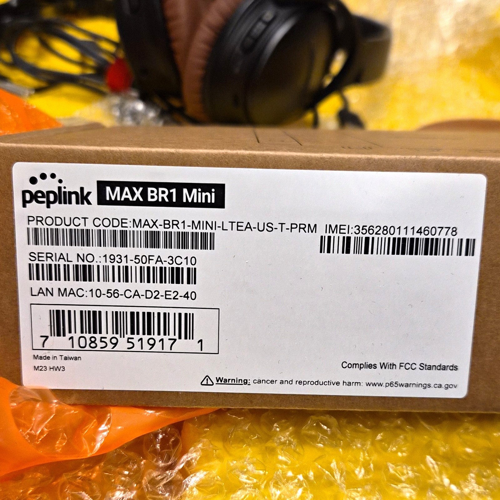 Peplink MAX BR1 Mini LTE Router PoE VPN MAX-BR1-MINI-LTEA-US-T-PRM