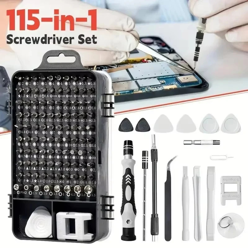 115-in-1 Precision Screwdriver Set with Magnetic Bits - Electronics Repair Tool