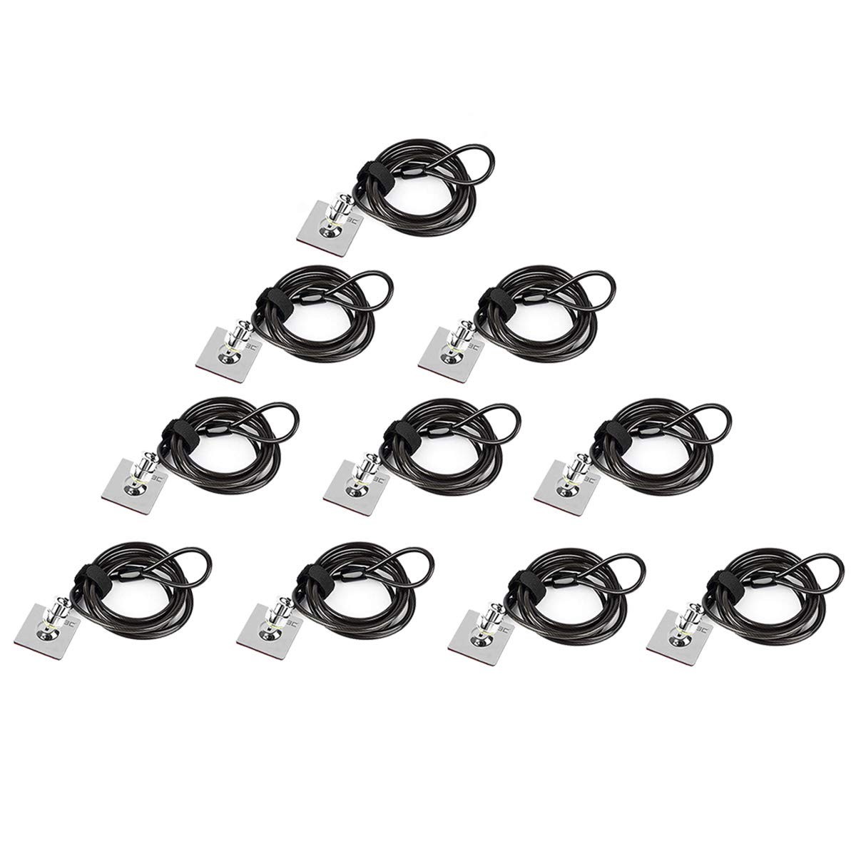 Laptop Cable Lock 10-Pack, Combination Anti-Theft Security Locks for PC