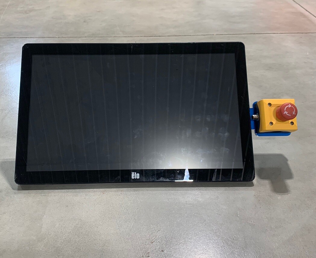 ELO ET2202L 22" Monitor w/ Ergotron Mount & Balluff BAM02HA E-Stop *READ*