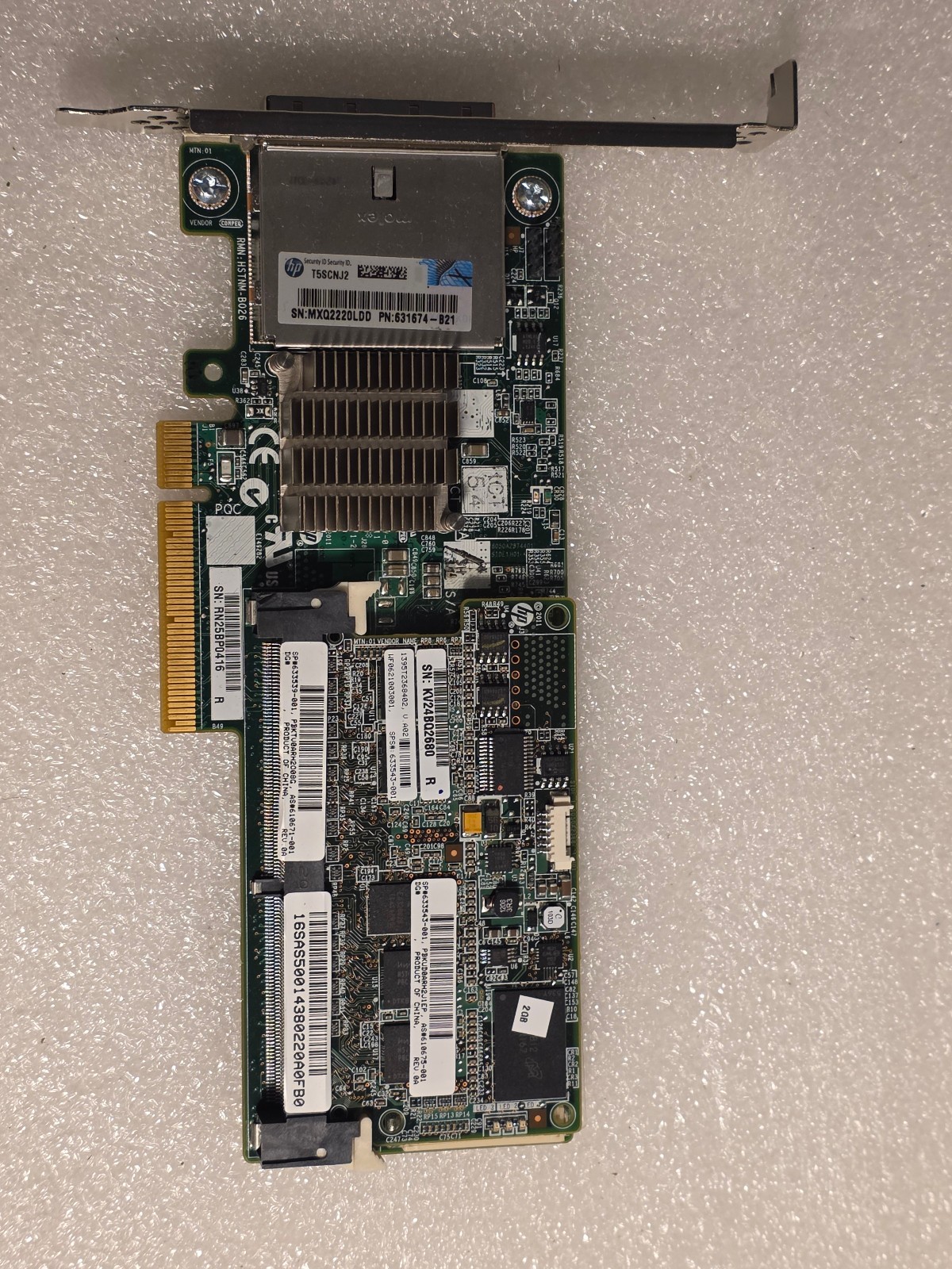 HP 631674-B21 P421 Smart Array 6Gb/s SAS Controller 633539-001 2GB 610671-003