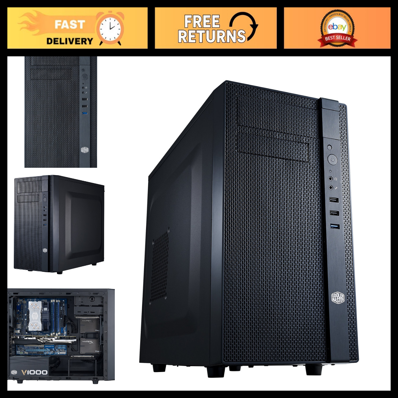 Mini Tower Computer Case - Fully Meshed Front Panel, mATX/Mini-ITX Support