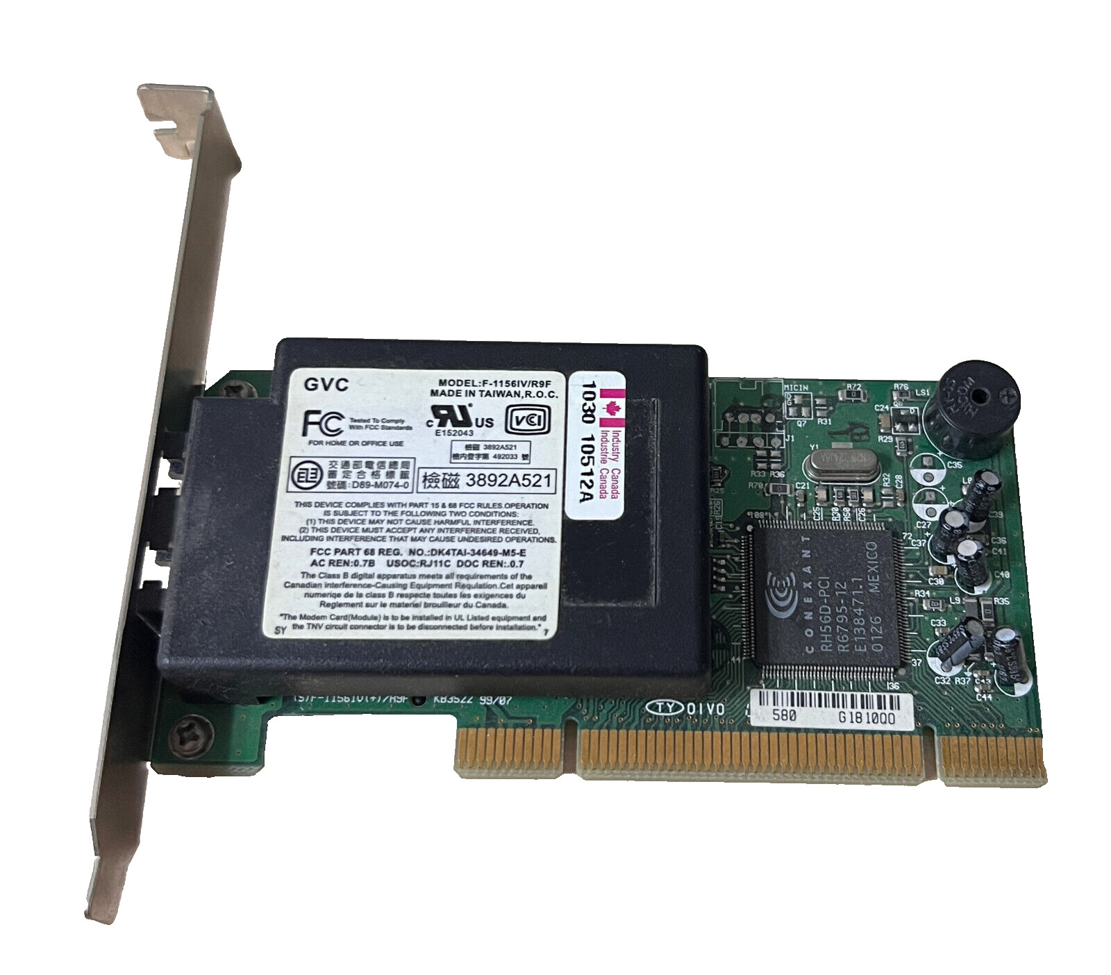 GVC 56K GVC Internal PCI Fax Modem F-1156IV/R9F