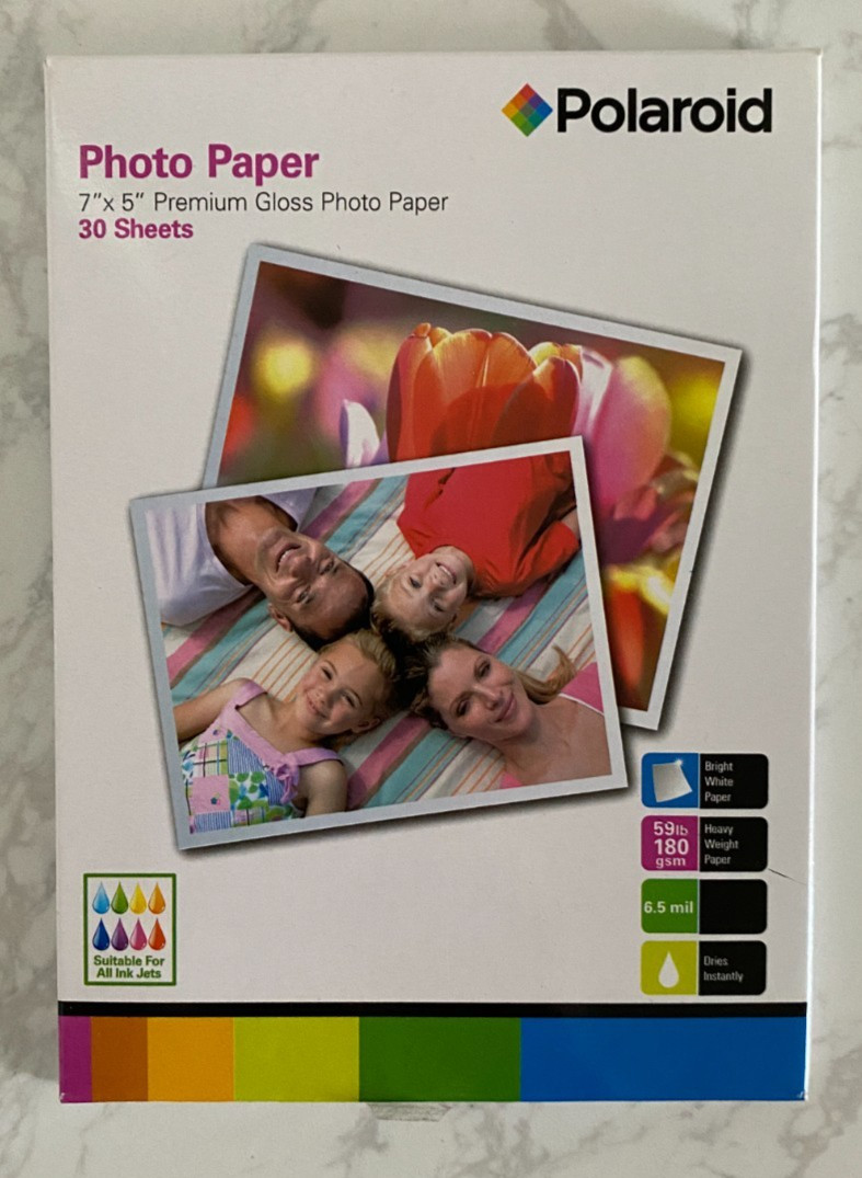 Polaroid Premium Gloss Photo Paper 7"x5" Pack 30 sheets - Sealed