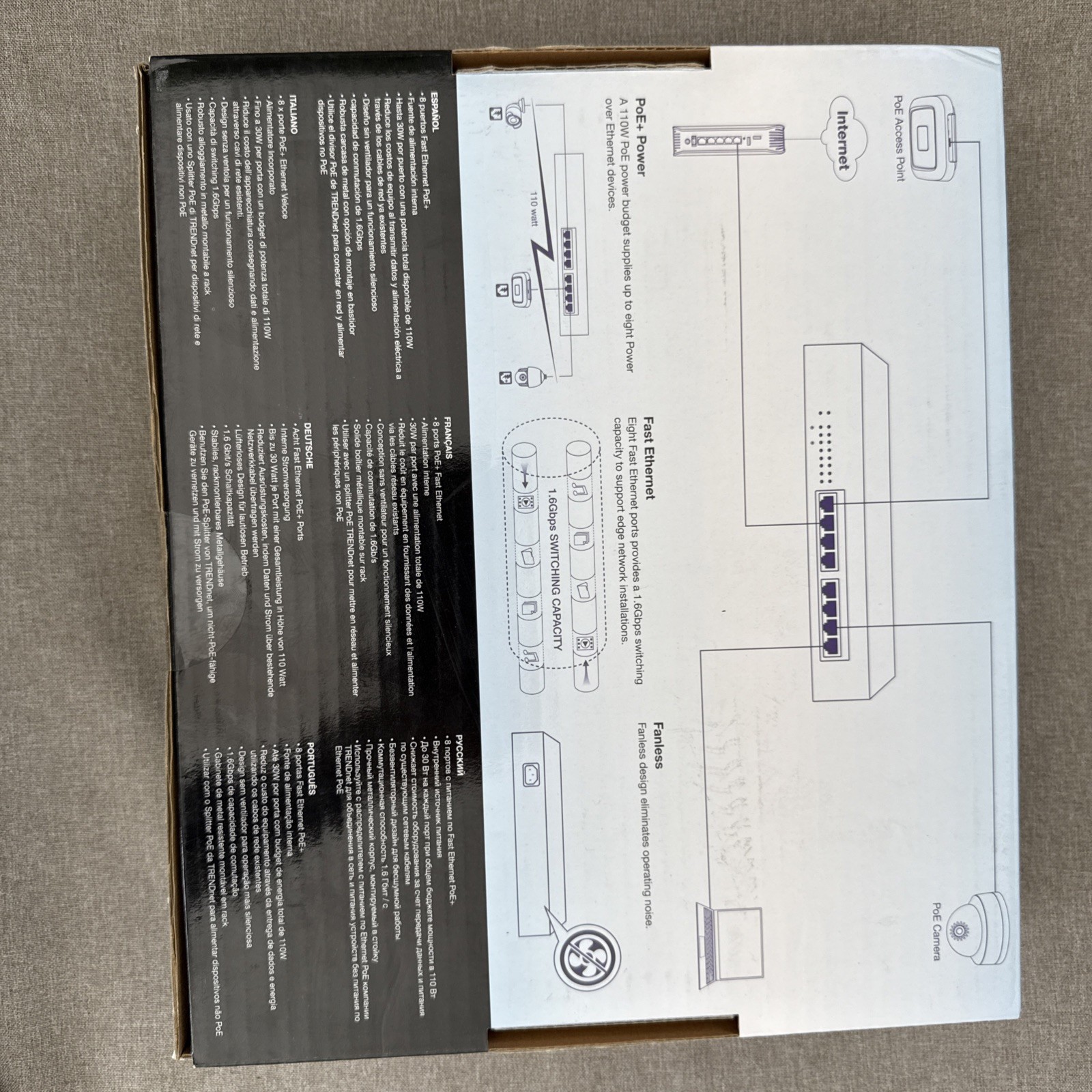 TRENDnet TPE-T80H PoE+ 8-Port Switch