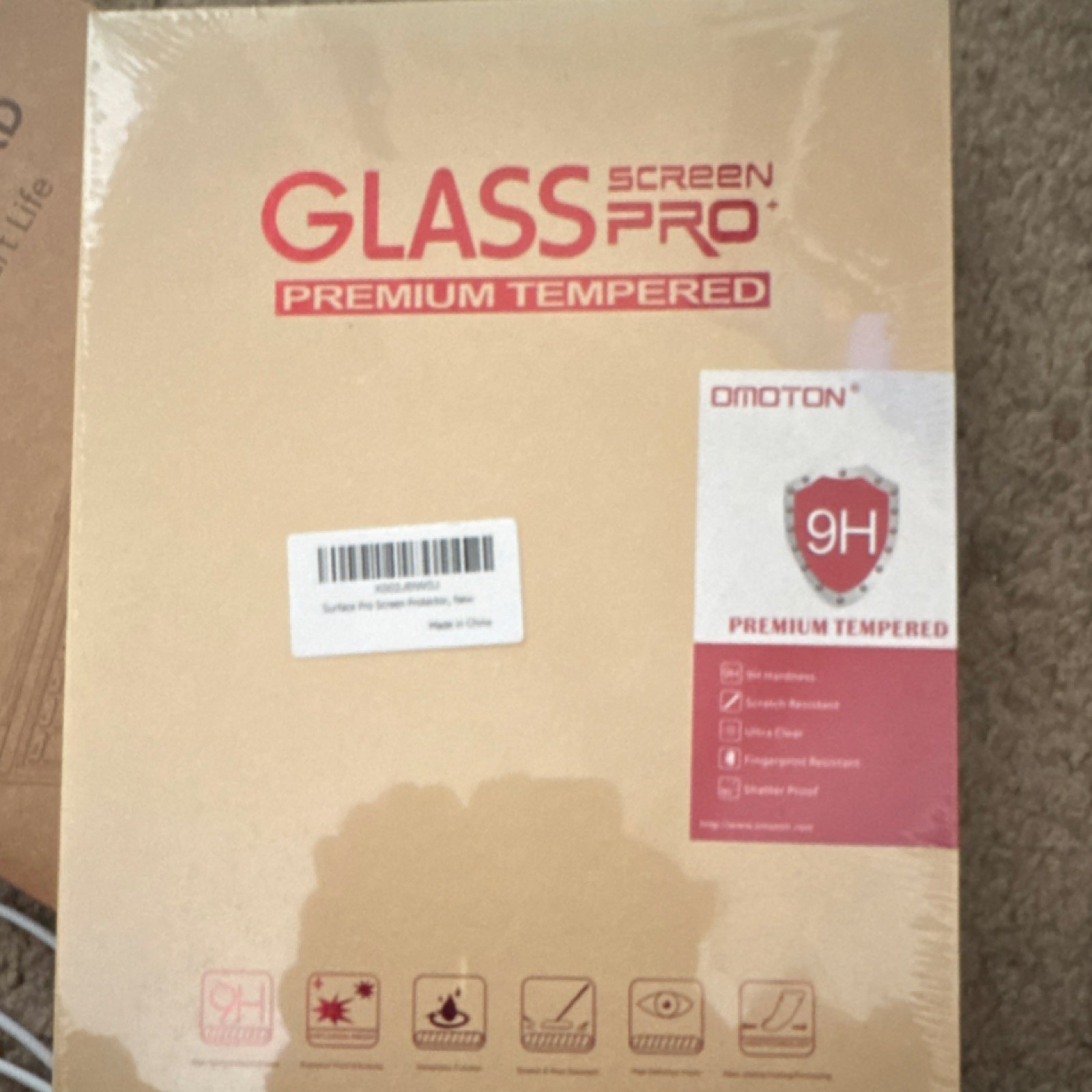 Omoton Tempered Glass Screen Protector for Microsoft Surface Pro, Ultra Clear
