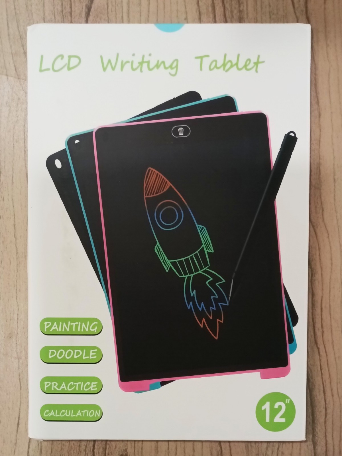 LCD Writing Tablet 12" Colorful Drawing Pad Board with Pen Pink/Blue Toy/Gift